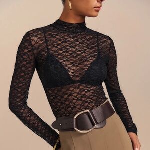 Reformation Lace Nell Knit Top